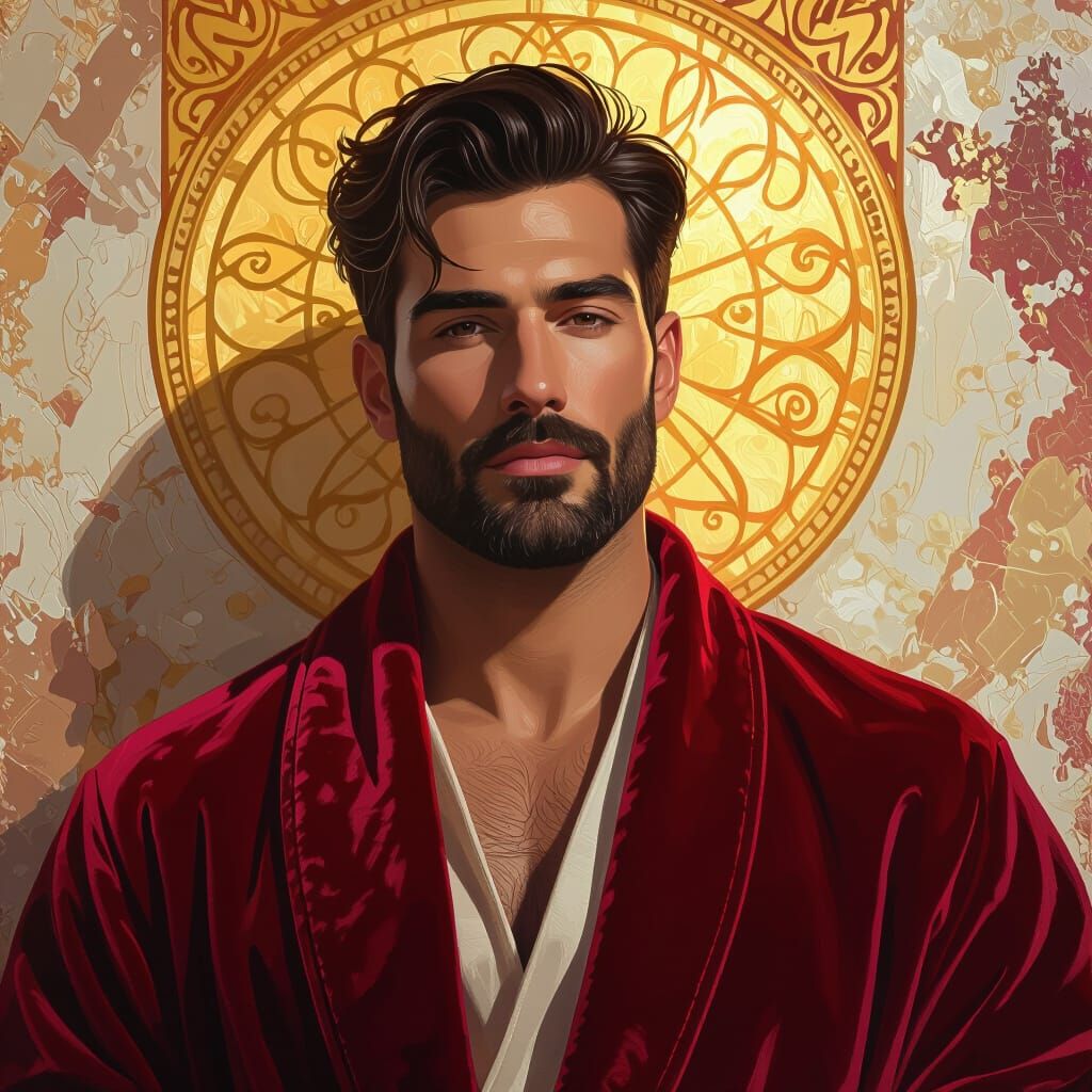 Masterpiece Portrait of a Man in Red Velvet