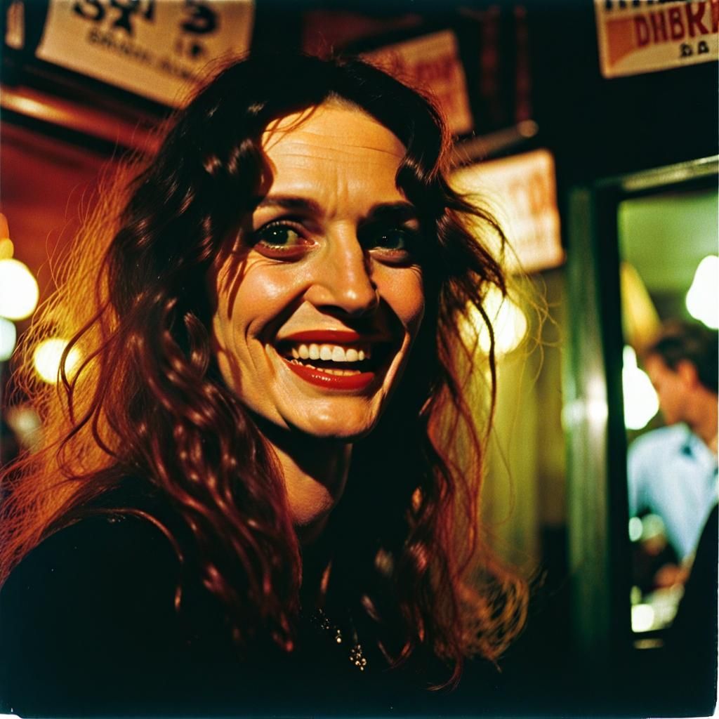 Sleazy Con Artist Portrait in 1970s Style