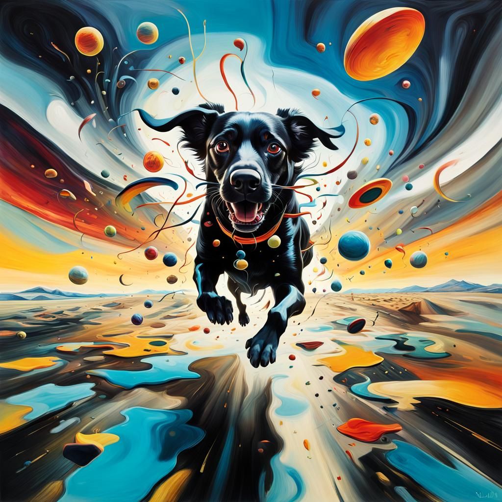 Surreal Dream Runner in Vibrant, Melting Colors