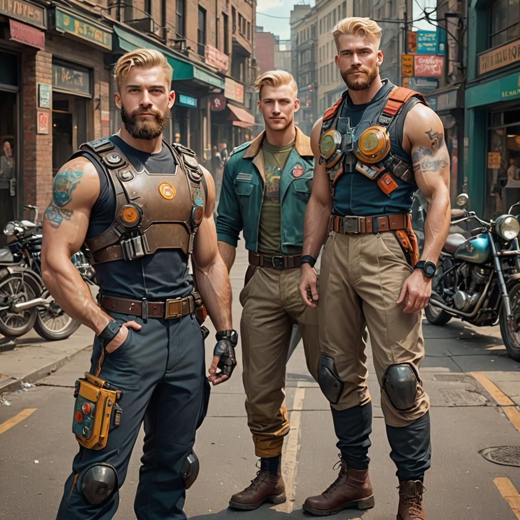 Handsome masculine men