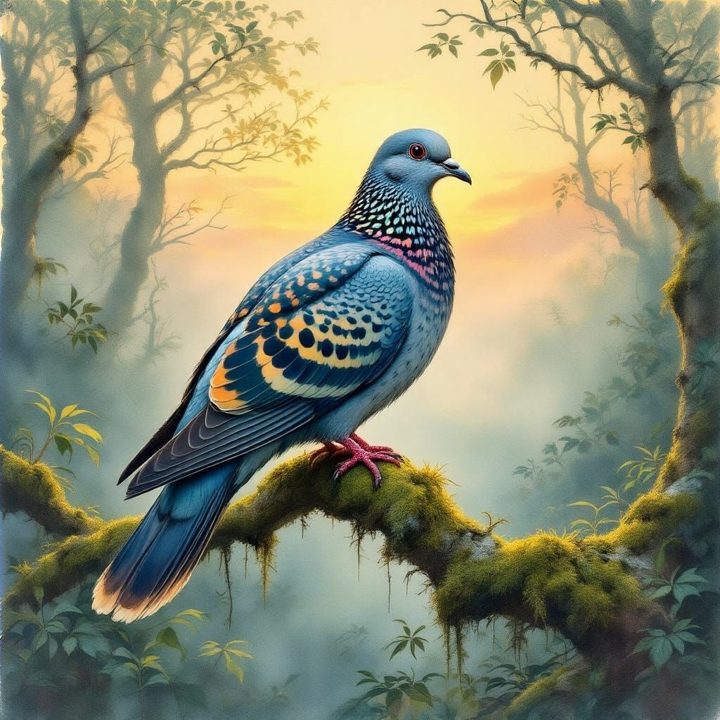 Majestic Himalayan Speckled Dove in Flight