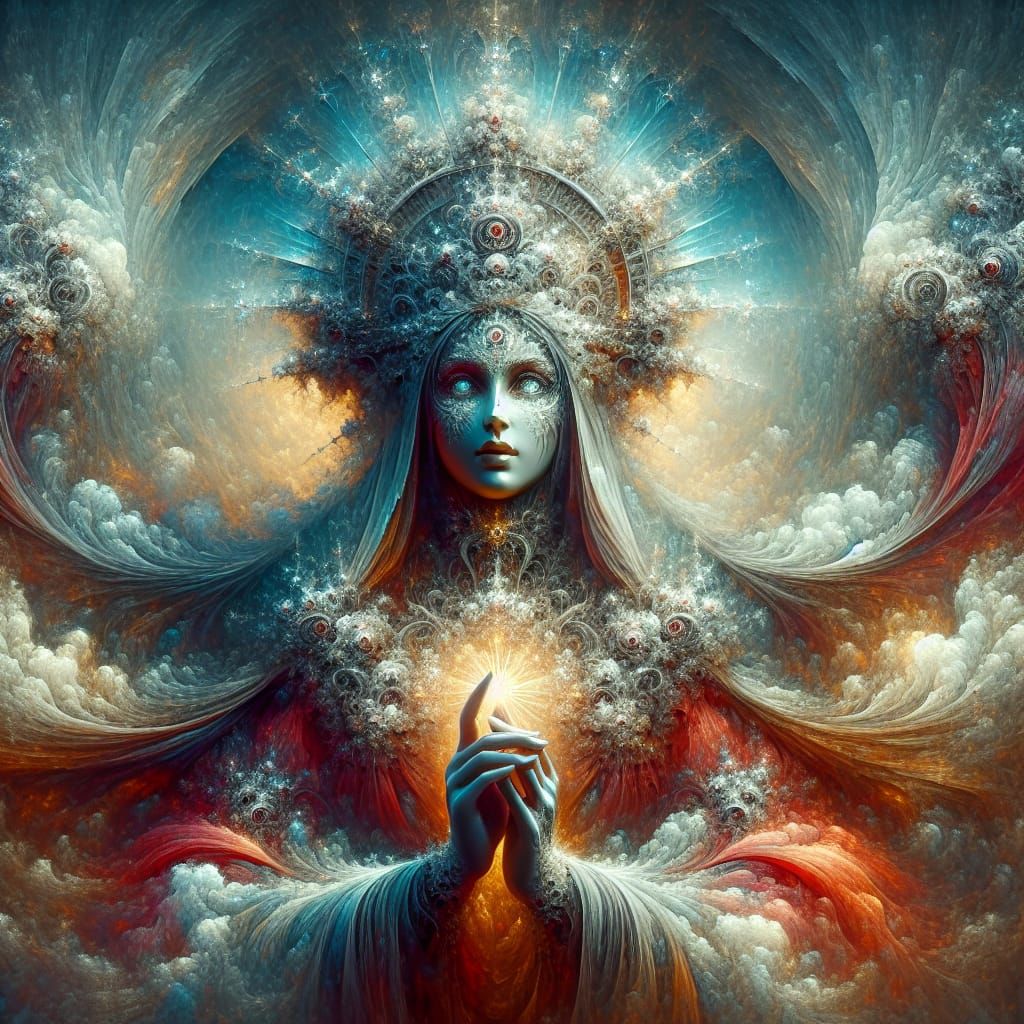 Ethereal Divine Figure in a Matte Painting Style