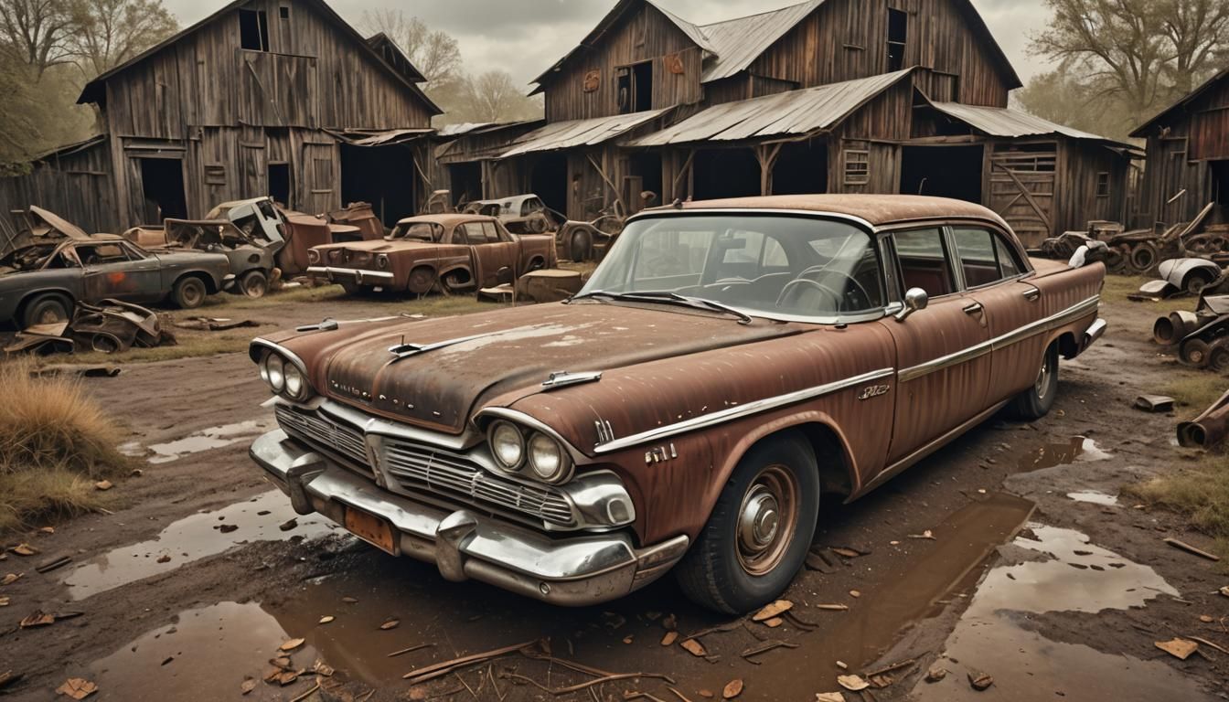 1958 Plymouth Fury Barn Find: Digital Matte Painting
