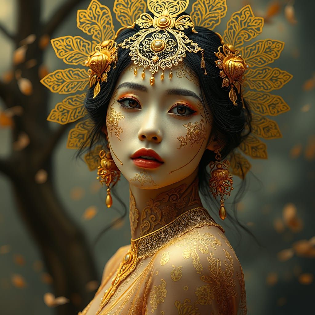 Golden Goddess in Elegant Regalia