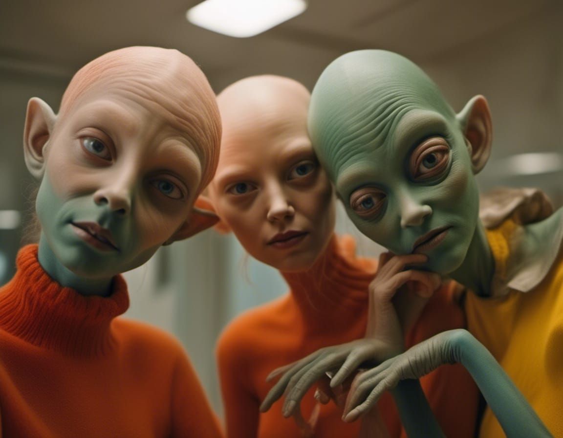 Hyperrealistic Couple Portrait in Magical Realism