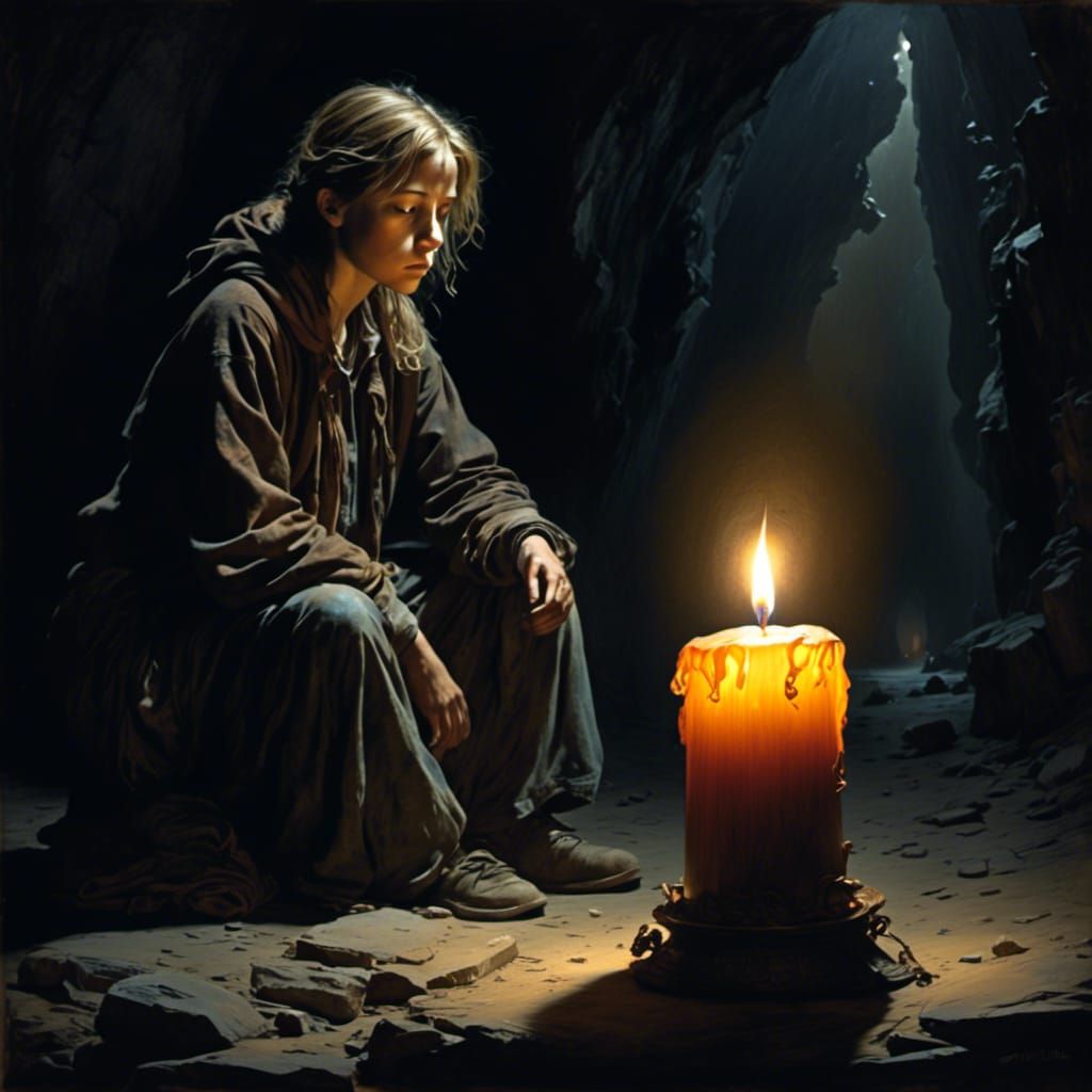 Flickering Candle: Hope in the Darkness