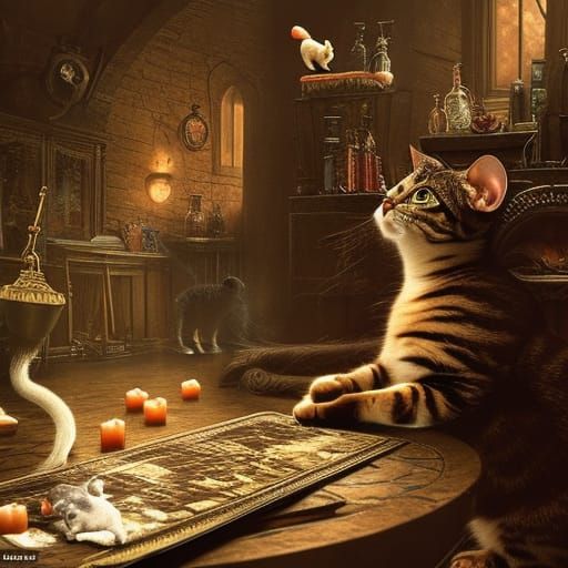 Cat and Mouse in a Magic Laboratory