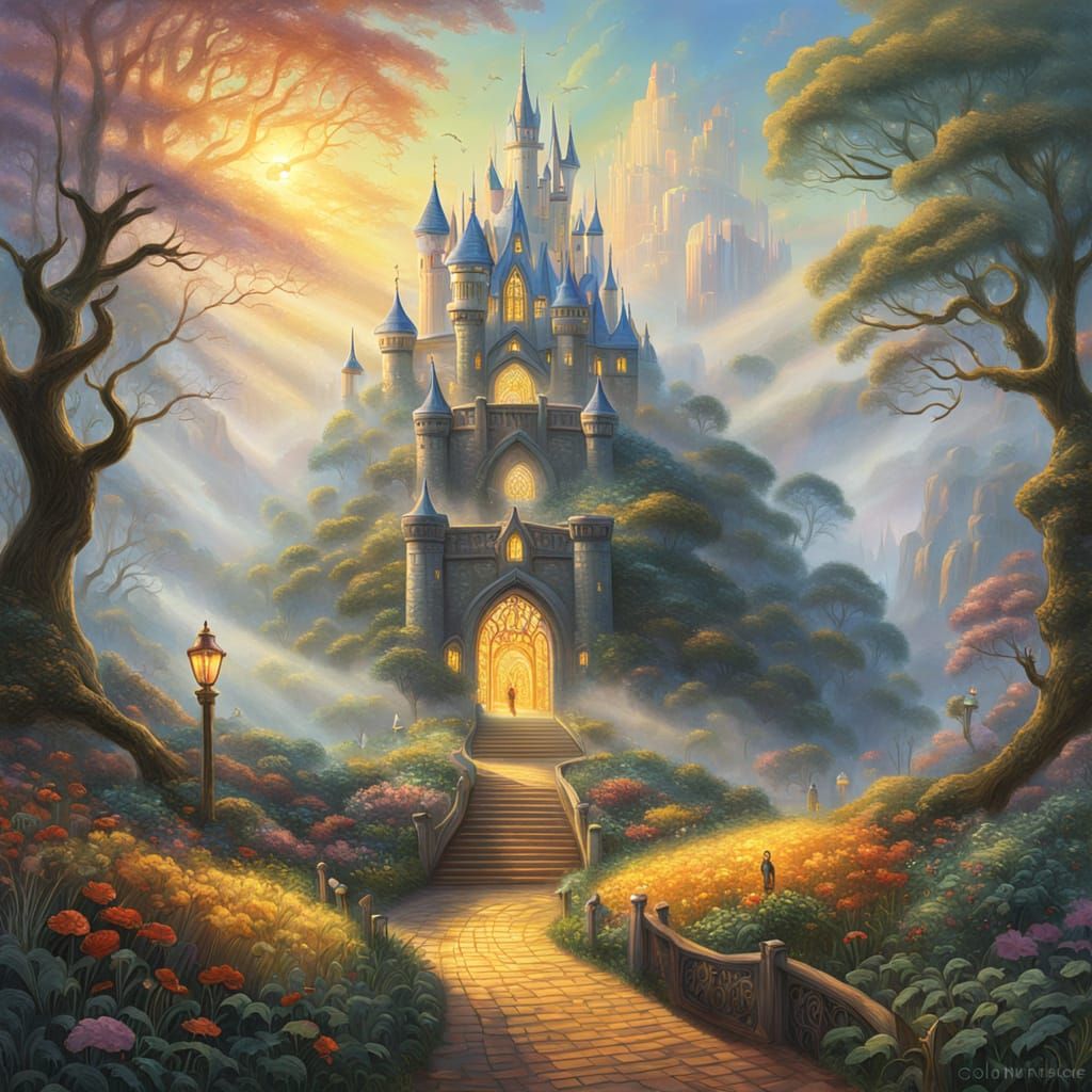 Ethereal Fantasy: Wizard of Oz in Gouache Style