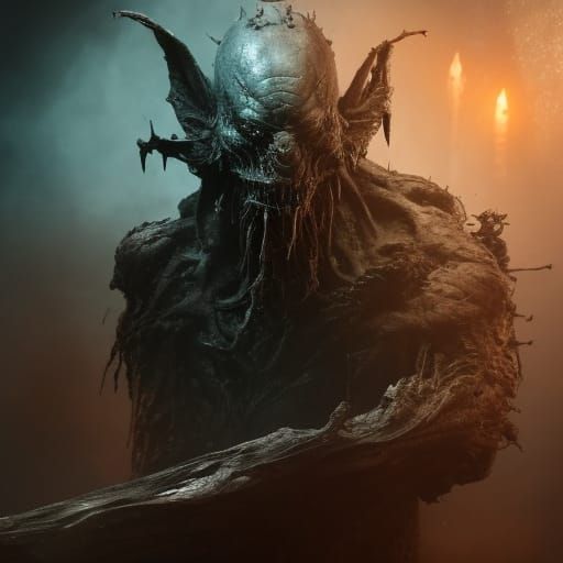 Alien Zombie Portrait with Glitch Effects