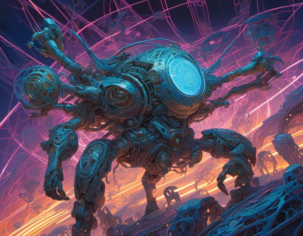 Dreamy Cybernetic Infinity with Holographic Matrix Grids