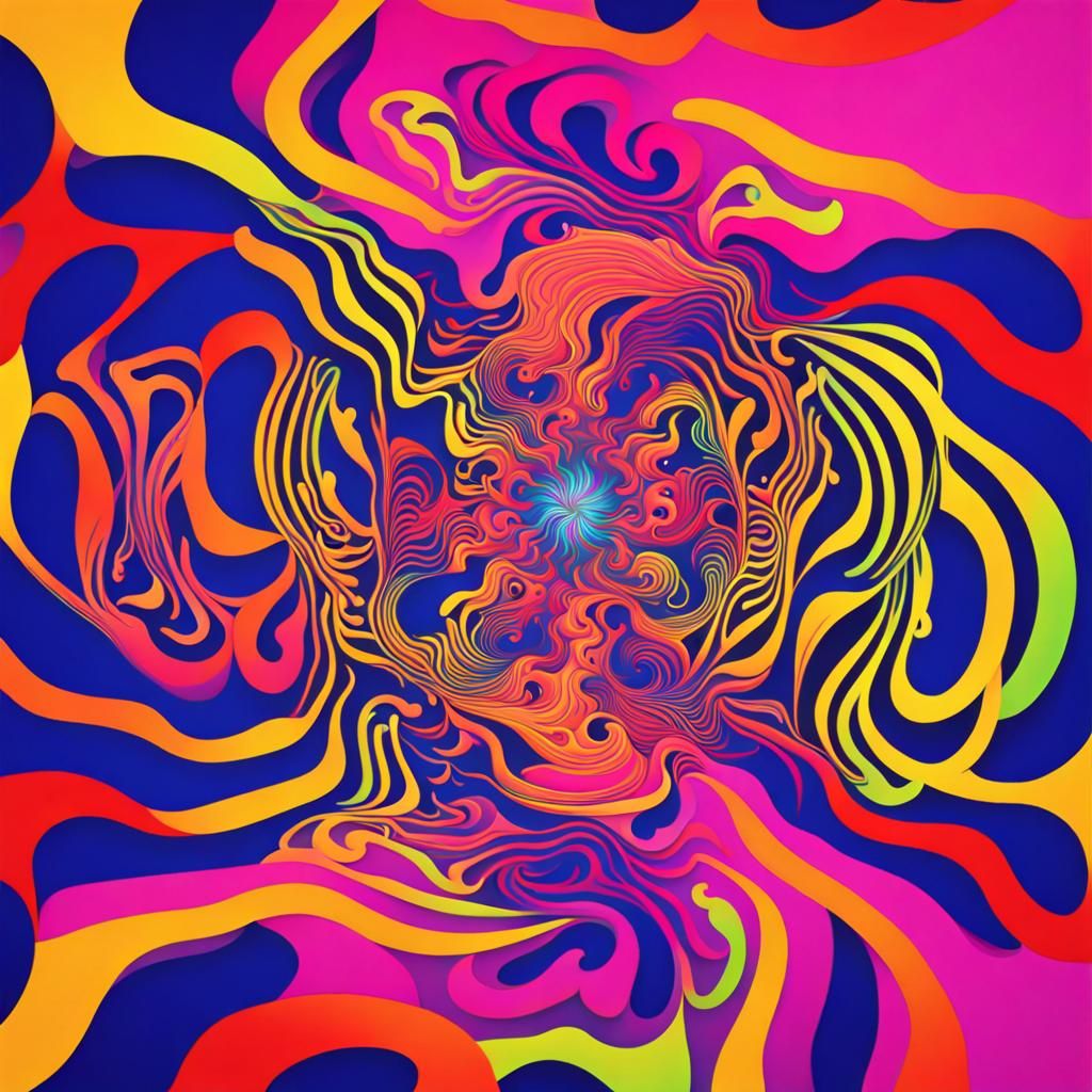 Psychedelic Kaleidoscope: A Mind-Bending Neon Dreamscape