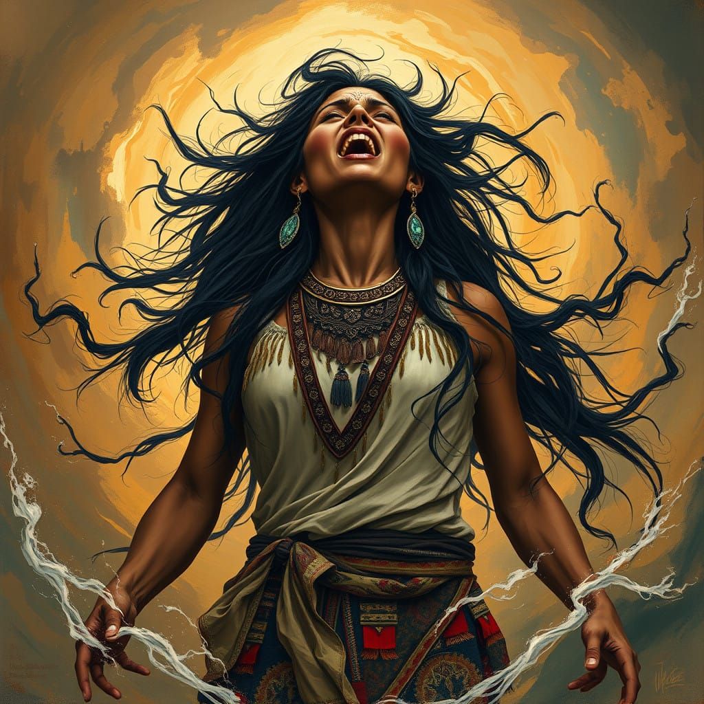 Indigenous Woman Unleashes Fury Amidst Ancestral Spirits