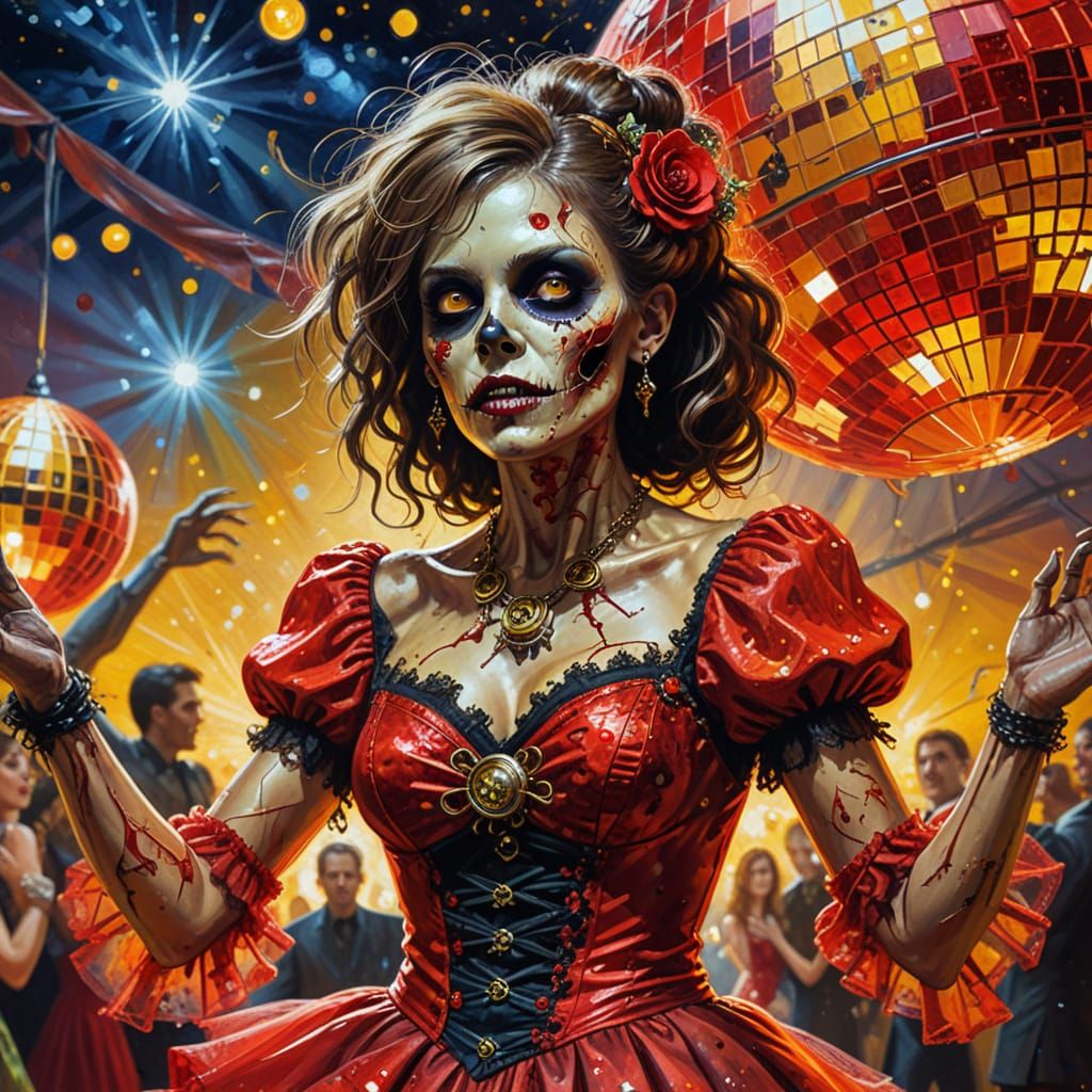 Steampunk Zombie Prom Night in Disco Style