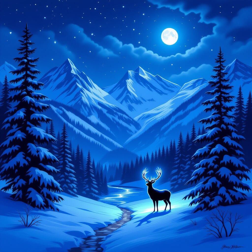 Majestic Mountain Vista: Forest to Snow-Capped Peaks