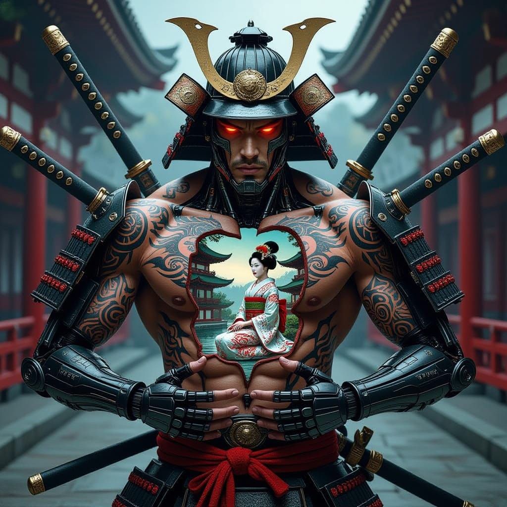 Cyborg Samurai Reveals Hidden Temple Sanctuary