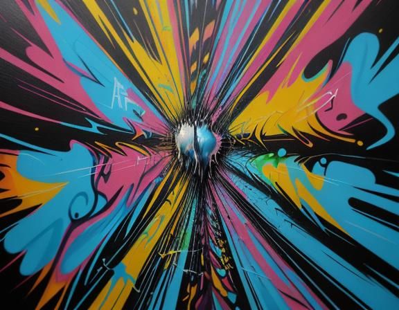 Colorful Optical Illusion in Graffiti Art Style