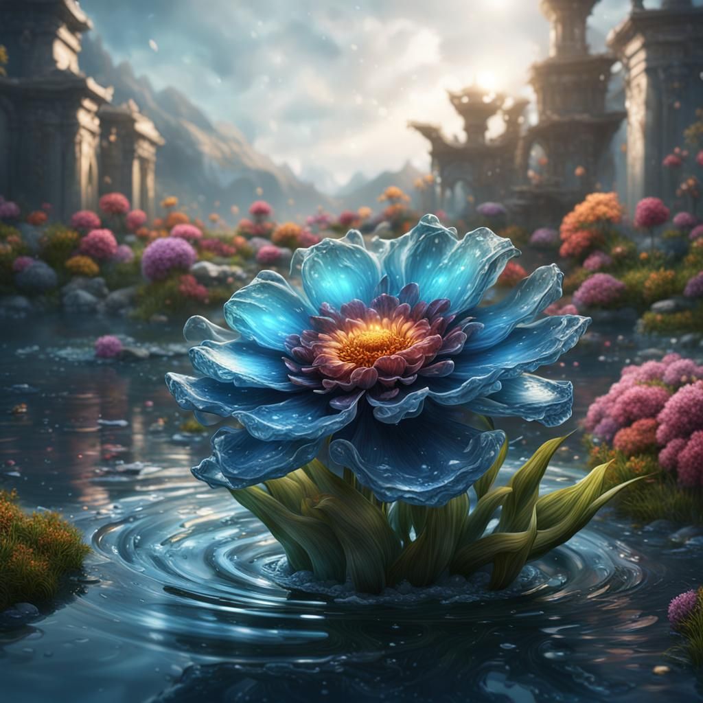 Water Flower: Detailed Fantasy Concept Art
