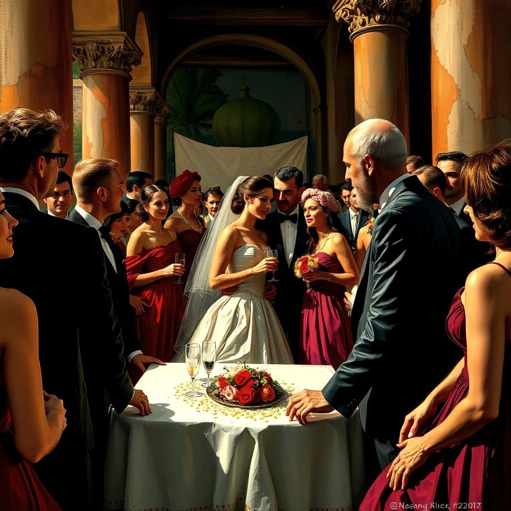 The Wedding at Cana Miracle Illustration