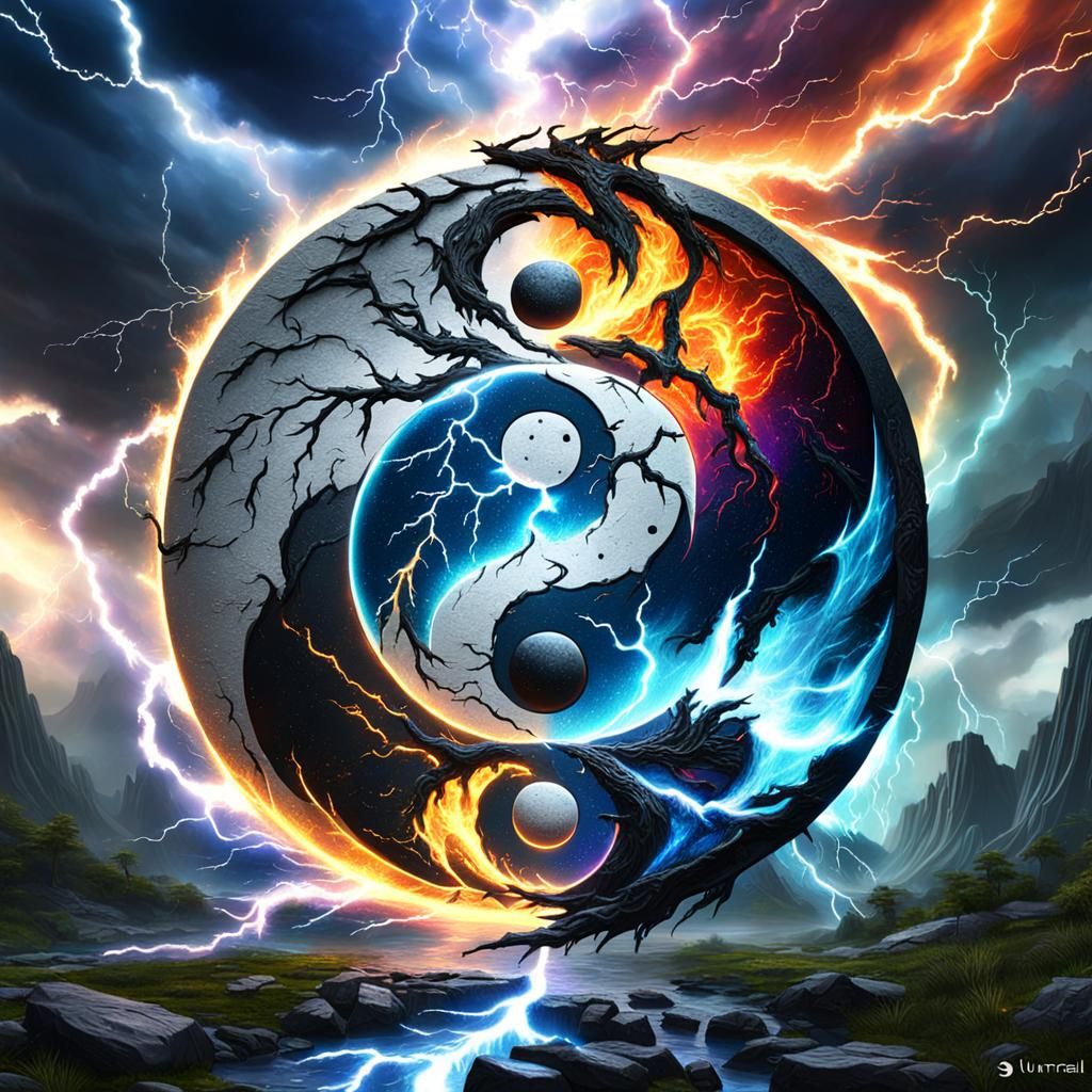 Fantastical Lightning Landscape in Detailed Digital Painting