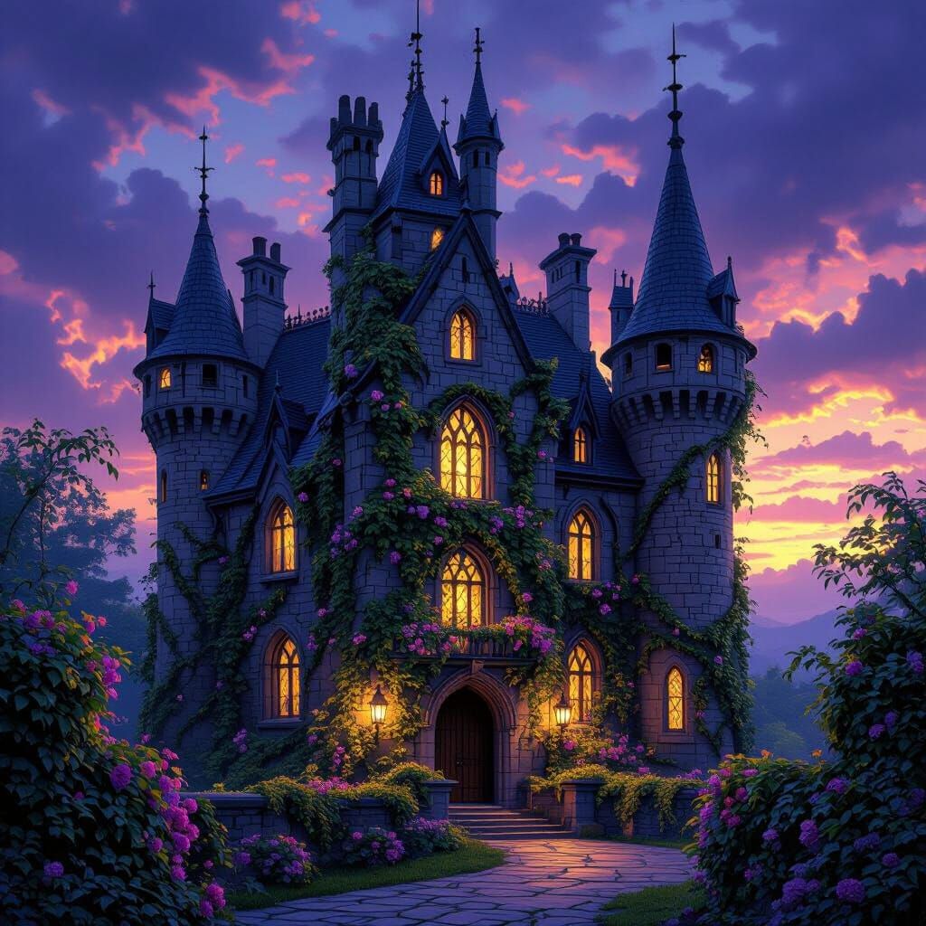 Gothic Castle Blends Ominous and Welcoming Styles at Twiligh...