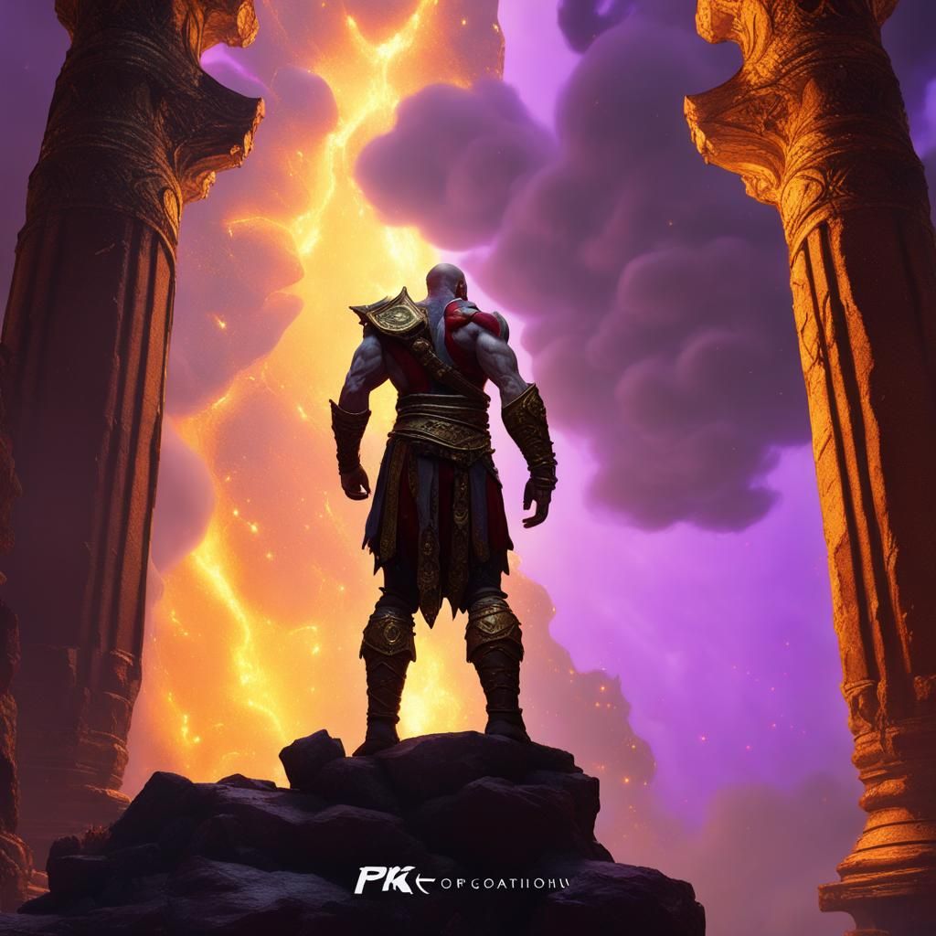 Kratos Before the Pillars of Creation: Dark Fantasy Art