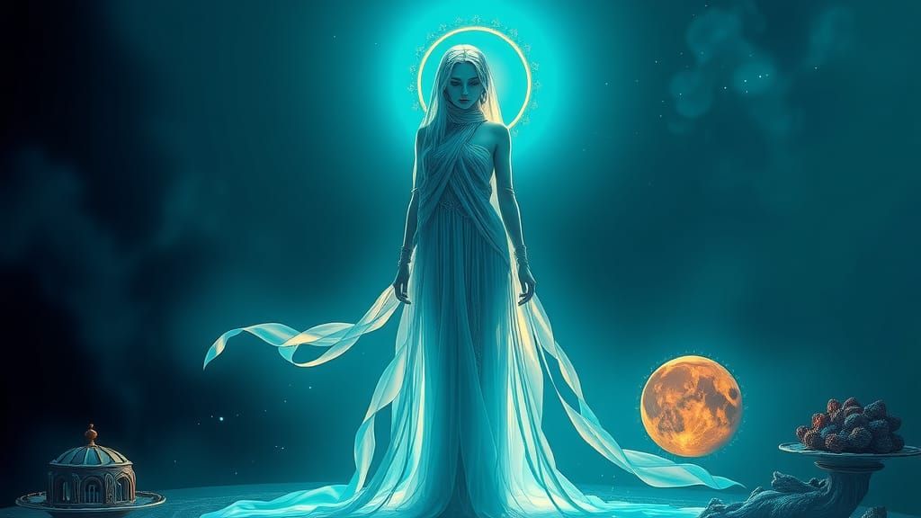 Ethereal Female Wraith in Shimmering Light