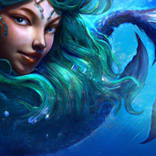 Caribbean Merman Portrait in Hyperdetailed Style