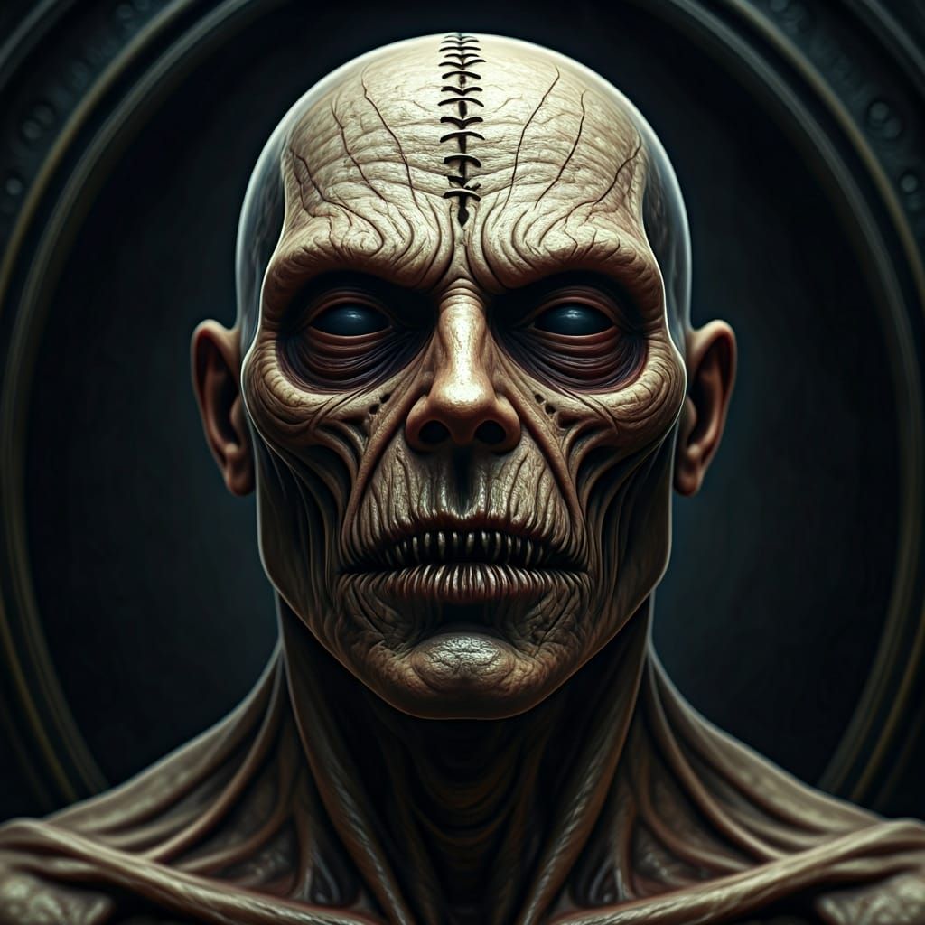 Grotesque Whispers: A Dark Visceral Horror Scene