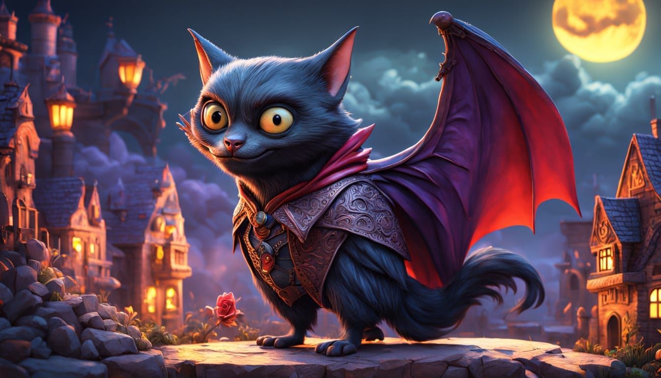 Vampire Animals in Vibrant 3D Concept Art