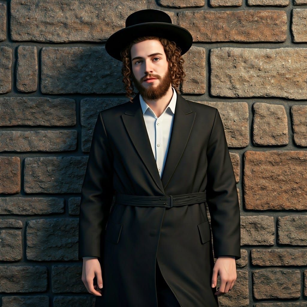Young Orthodox Jewish Man in 3D Anime Art