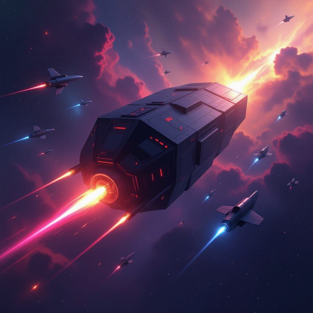 Galactic Battle: Cube Starship vs. Agile Craft in Digital Re...