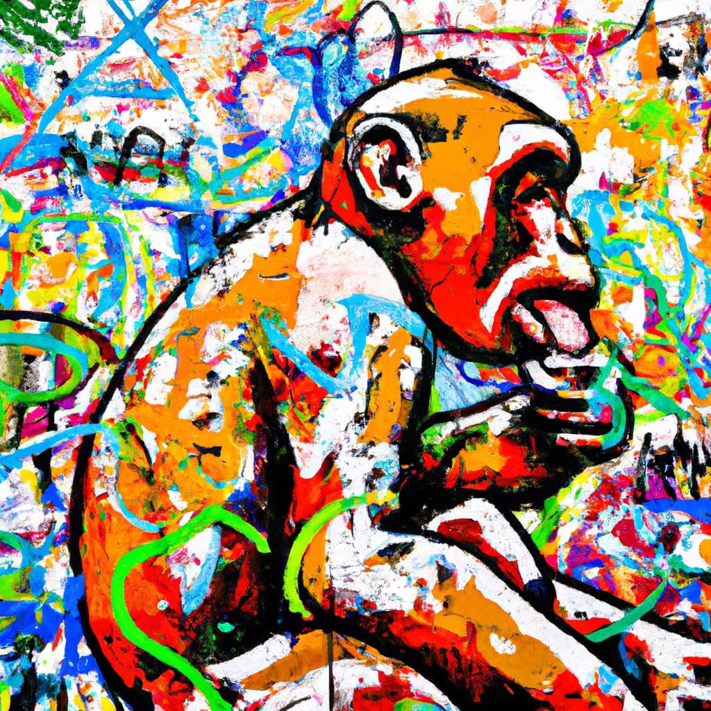 Monkey Paints Barcelona in Graffiti Art Style