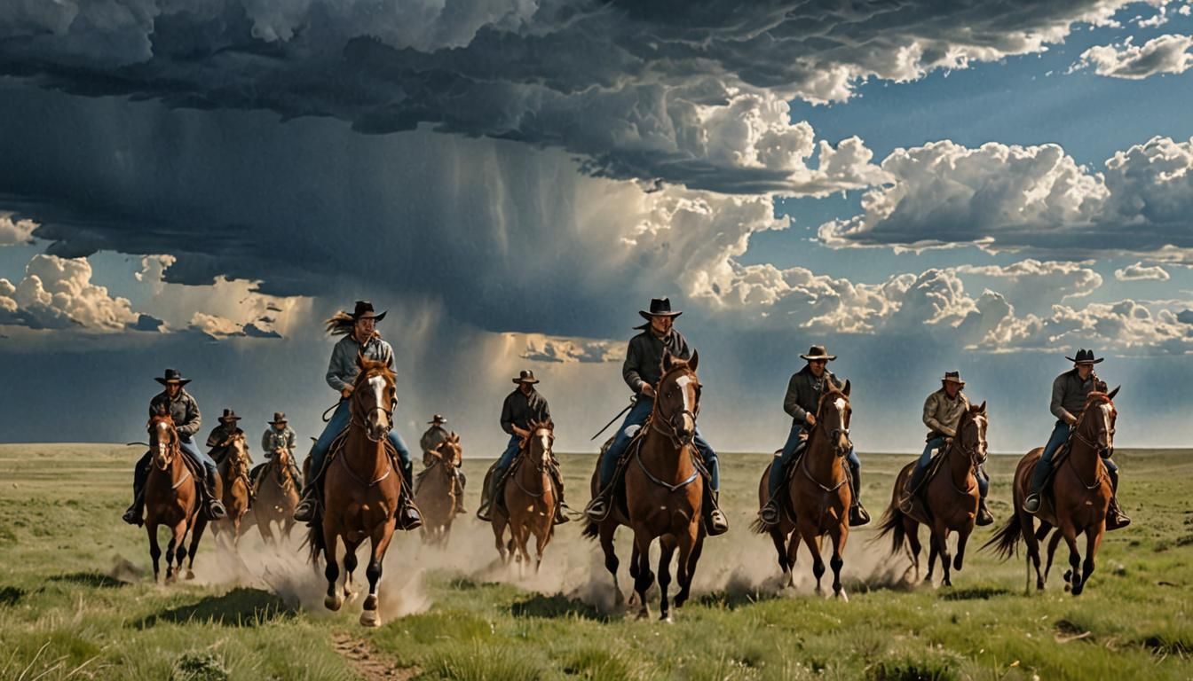 Epic Riders Galloping Across the High Plains