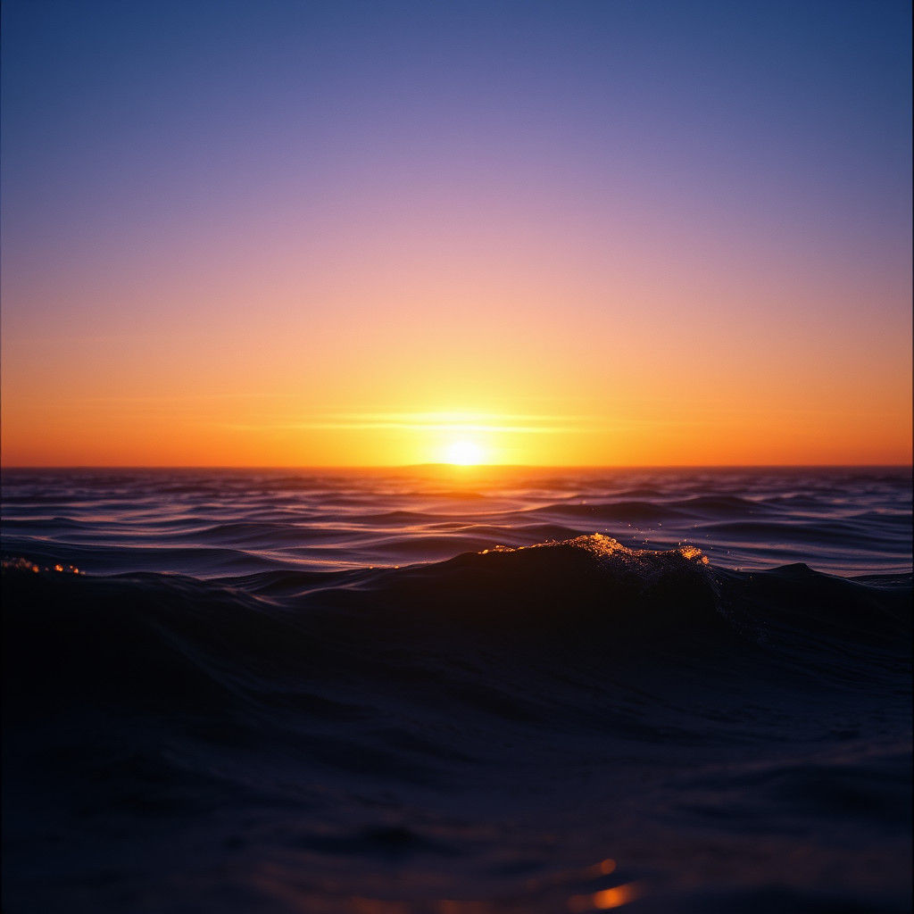 Cinematic Sunrise Over Water with Mist