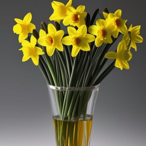 Daffodils in Vase: Spring Floral Arrangement