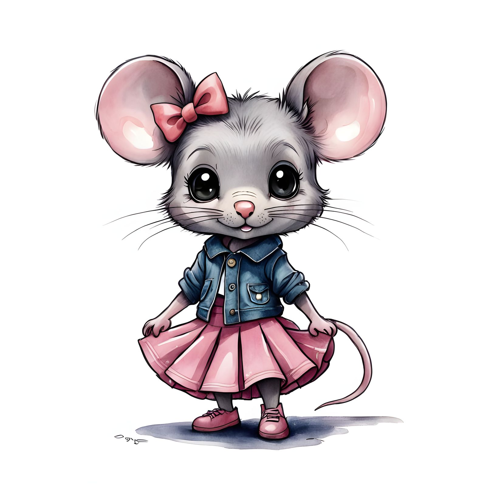 Chibi Mouse in Pastel Hues
