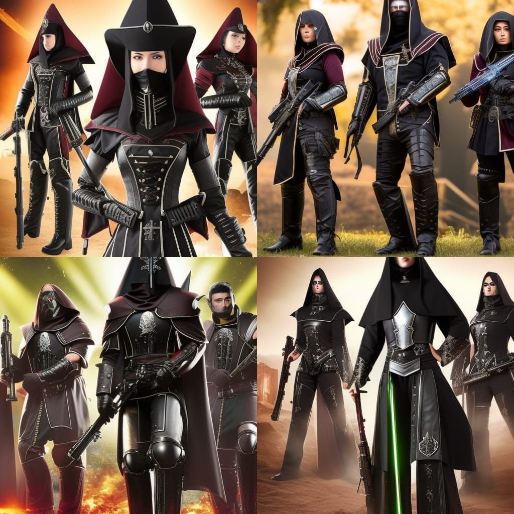 Armored Nuns Battling Aliens in Space Gothic Style