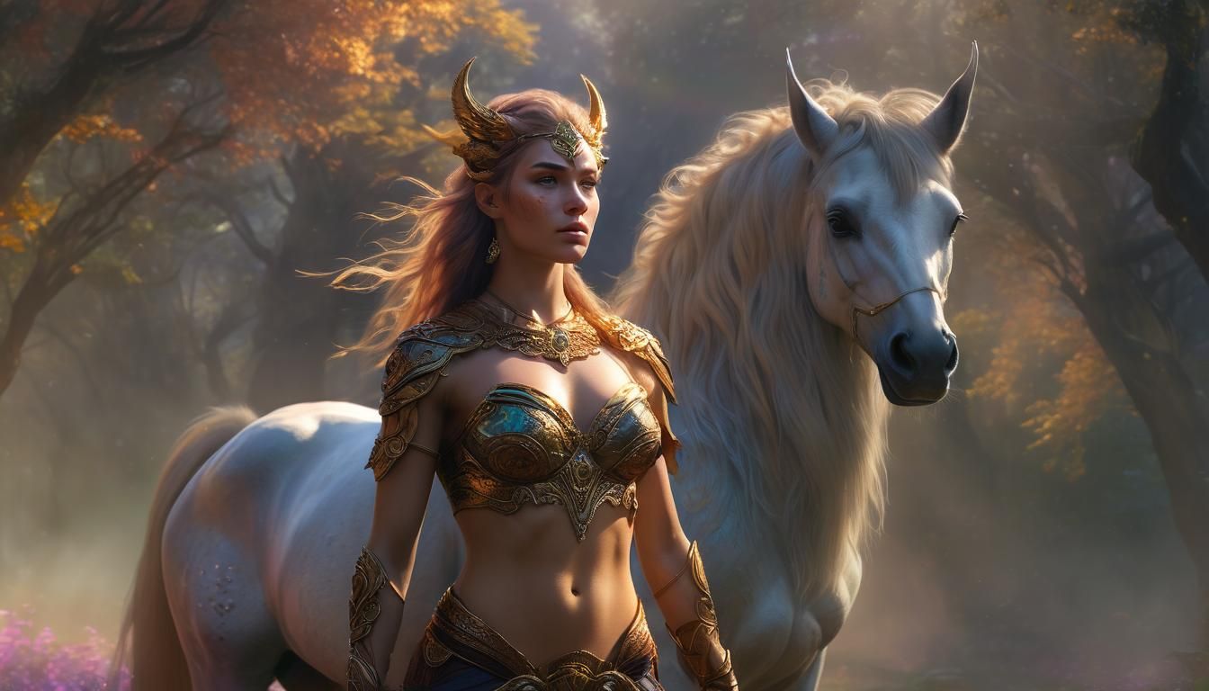 Powerful Centaur in Ethereal Fantasy Landscape