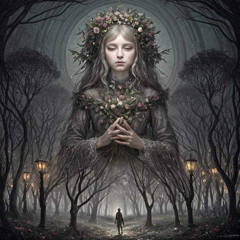 Whimsical Floral Crown in Fairytale Style