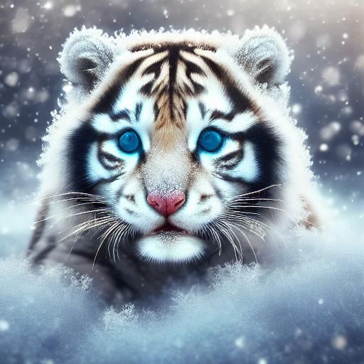 White Tiger in Winter Wonderland Concept Art