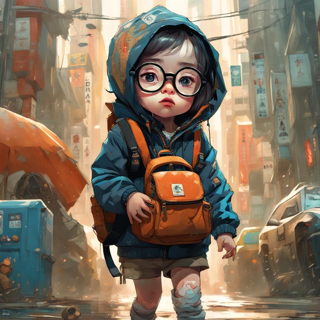 Chibi Samara's First Day: Hyperdetailed Digital Art