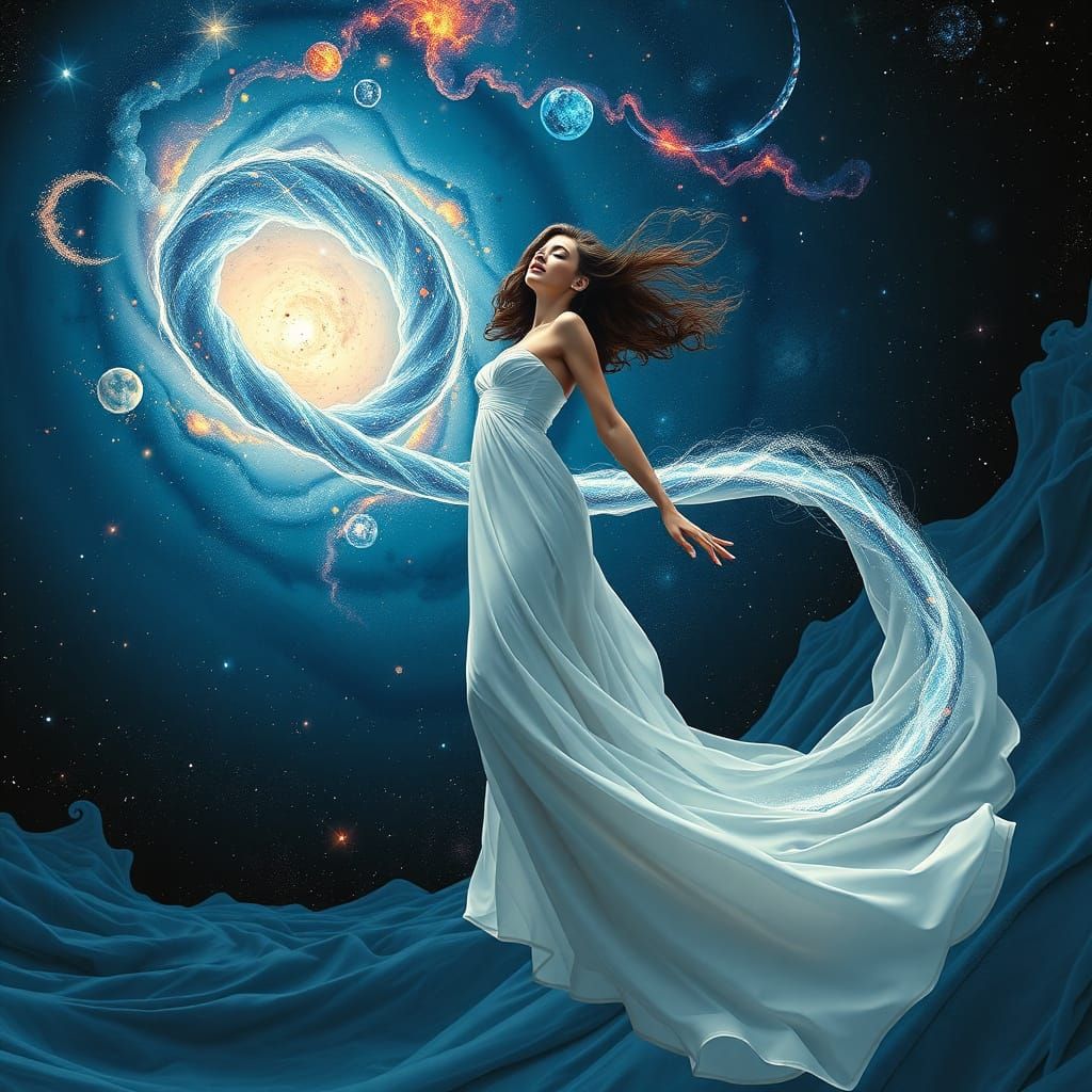 Ethereal Goddess Transforms into Infinity Symbol in Cosmic V...