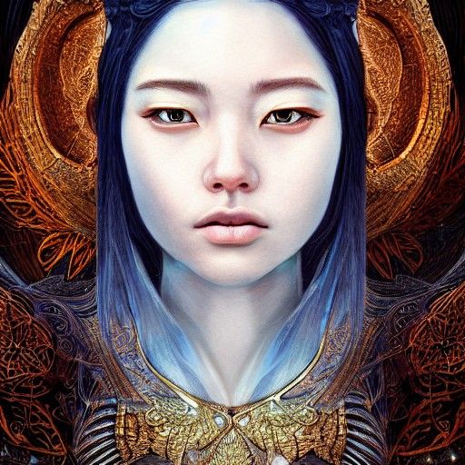 Ethereal Goddess: A Digital Portrait Inspired by Mucha