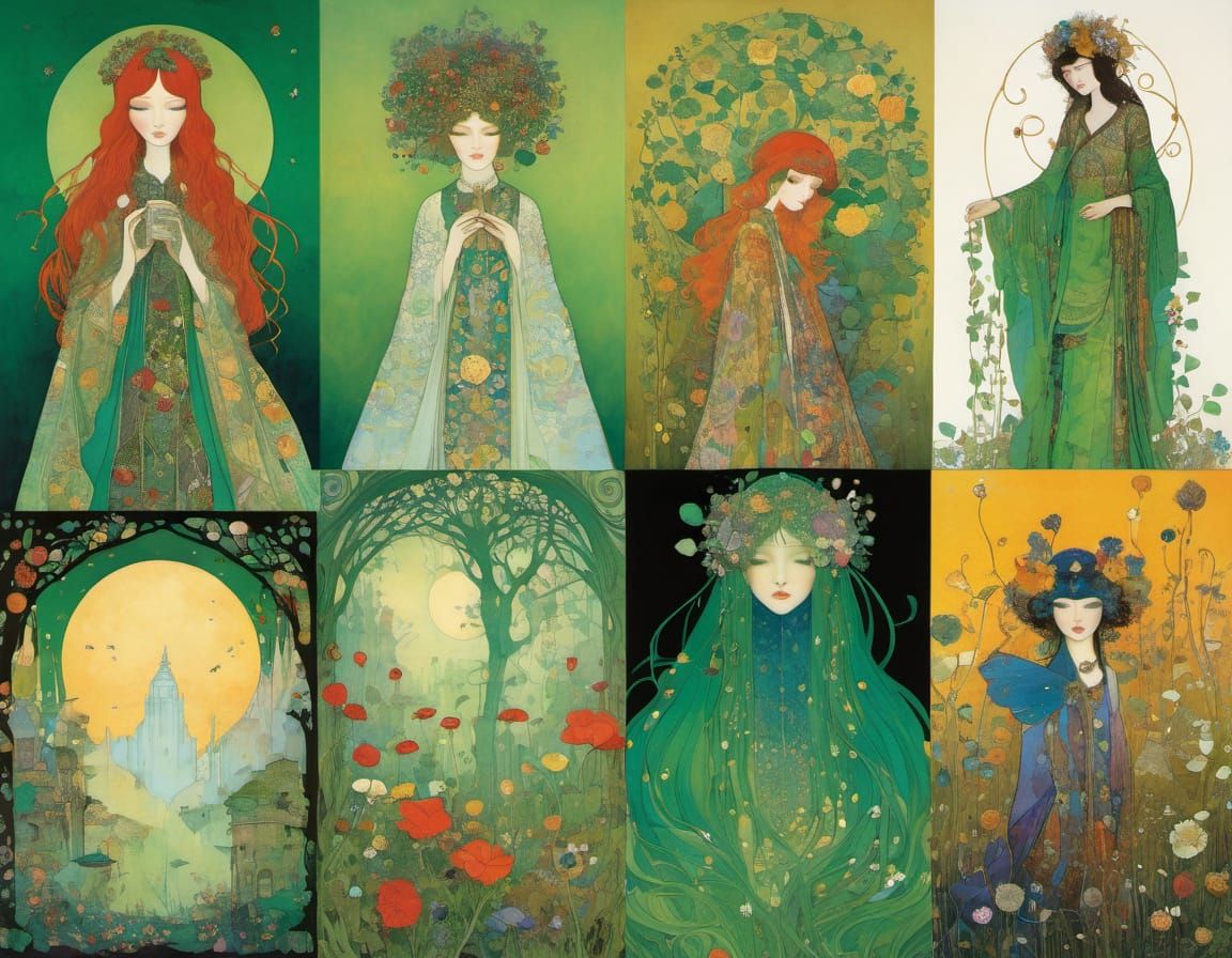 Ethereal Summer Landscape with Triadic Color Palette