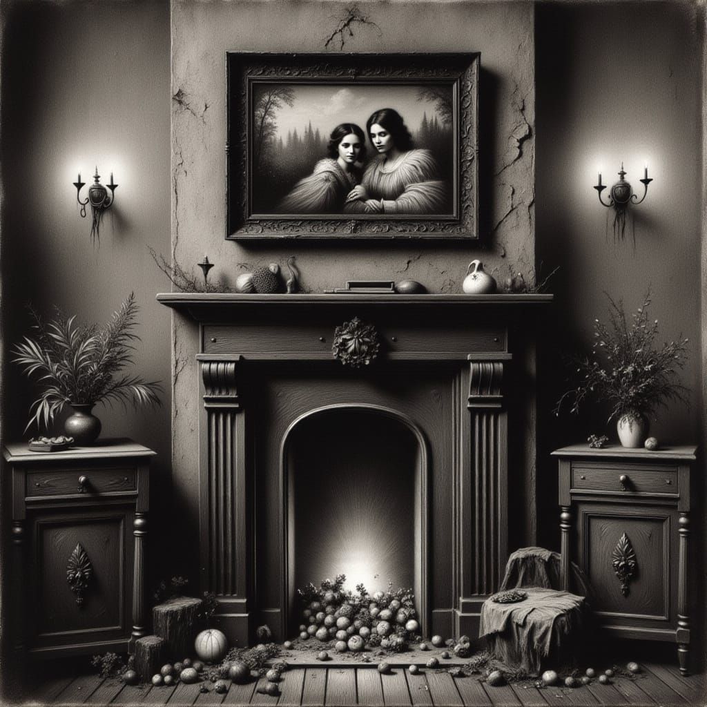 Elegant Couple in Moody, Charcoal-Inspired Portrait