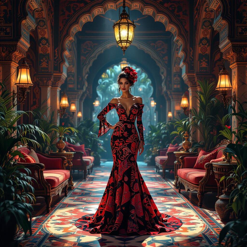 Flamenco Decor with Bold Elegance and Futuristic Flair