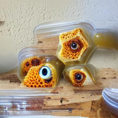 Surreal Honeycomb Eyeballs Macro Photograph