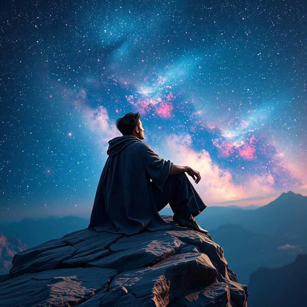 Starry Space Vista in Cinematic Digital Art