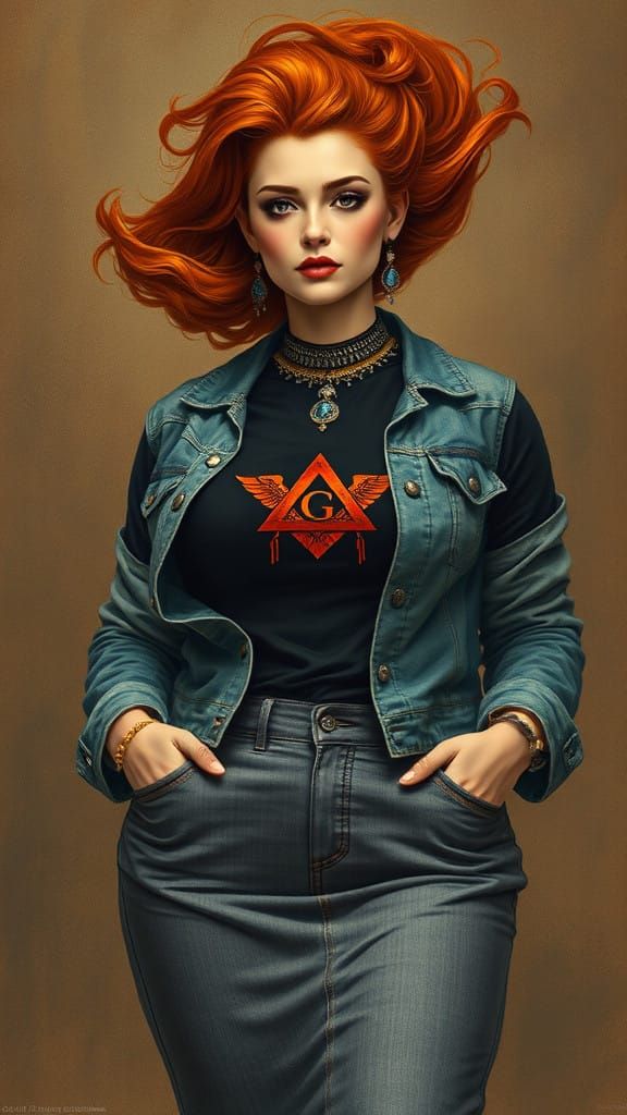 Surreal Plus-Sized Goddess of the Night, Fashioned in Egypti...