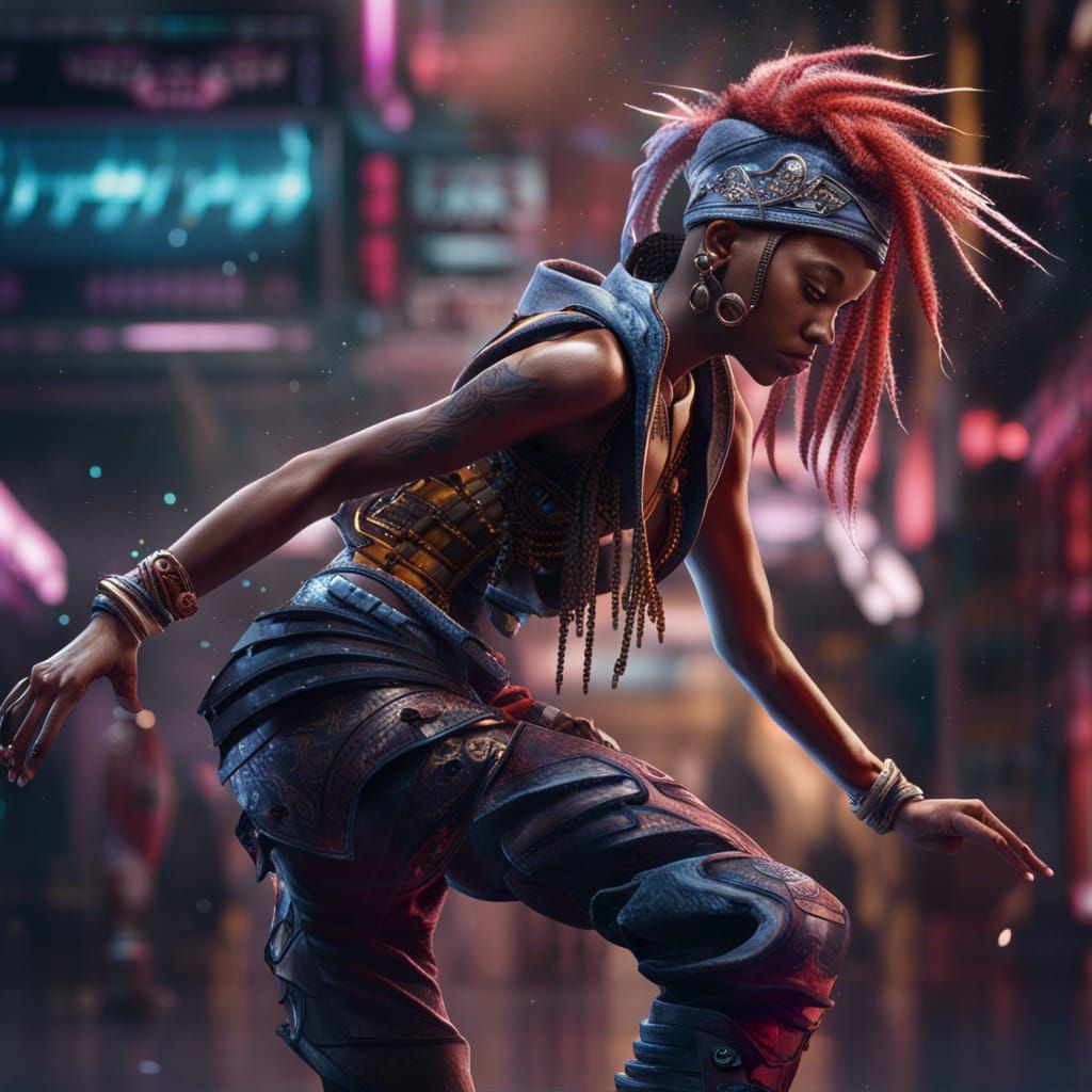 Hip-Hop Final Fantasy Dancer in Video Game Style